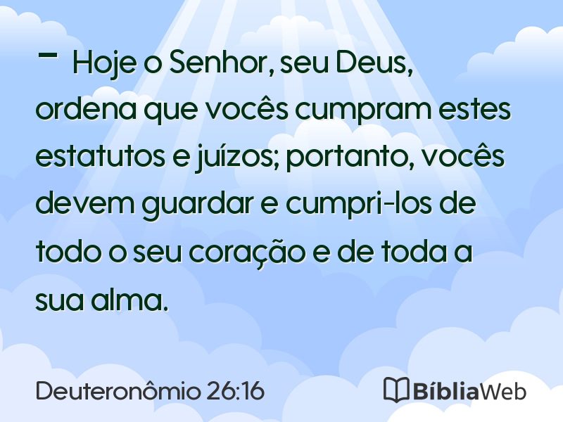 Deuteronômio 26:16 em imagem para compartilhar