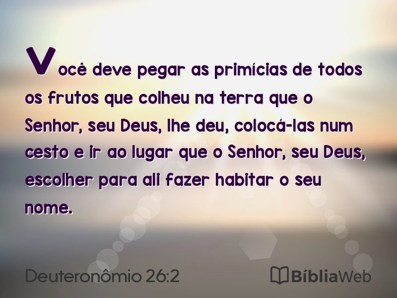 Deuteronômio 26:2 em imagem para compartilhar
