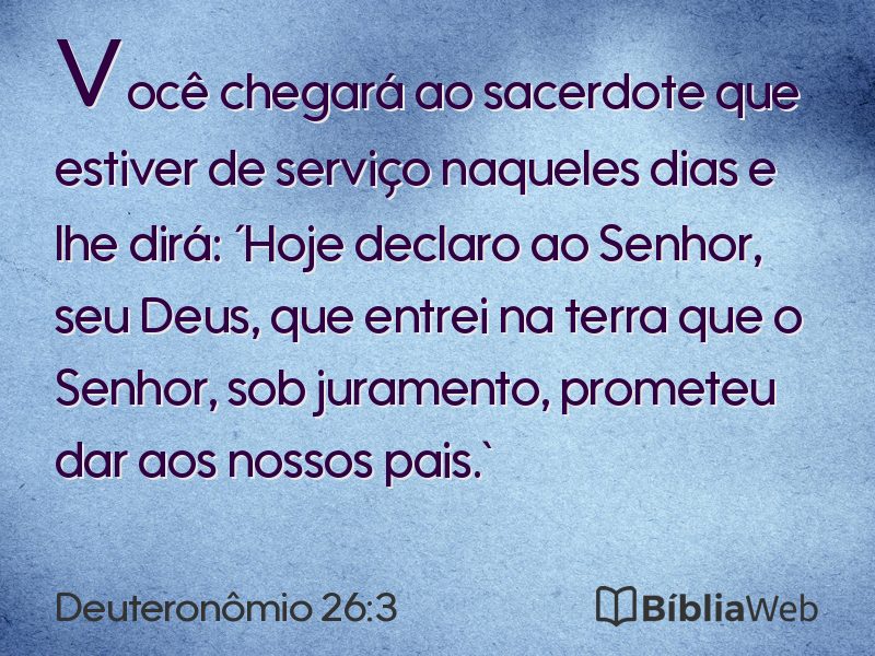 Deuteronômio 26:3 em imagem para compartilhar
