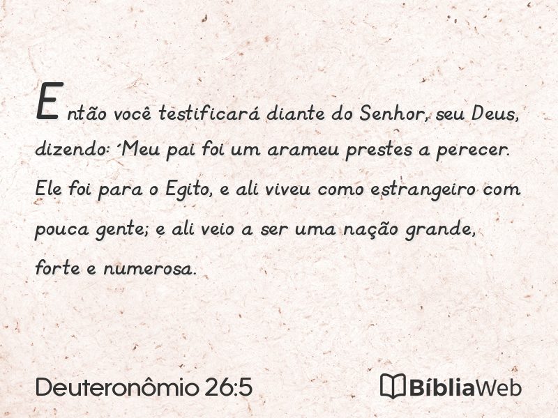 Deuteronômio 26:5 em imagem para compartilhar