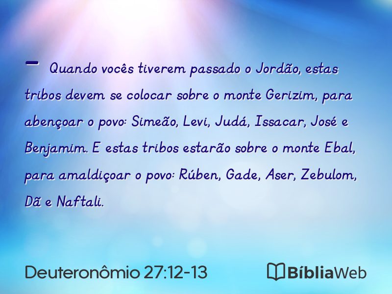 Deuteronômio 27:12-13 em imagem para compartilhar