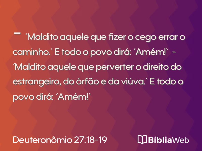 Deuteronômio 27:18-19 em imagem para compartilhar