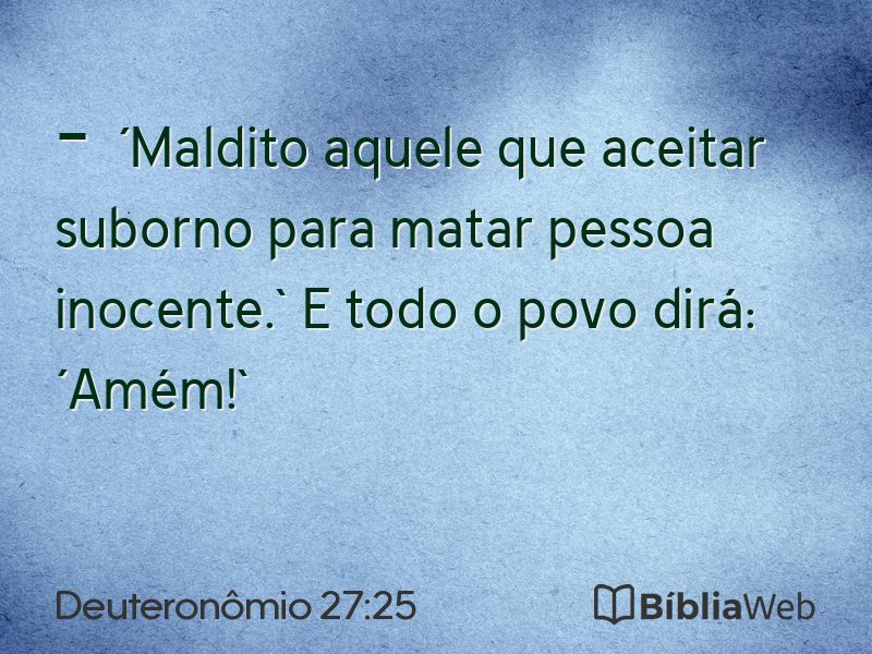 Deuteronômio 27:25 em imagem para compartilhar
