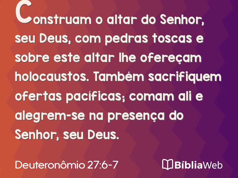 Deuteronômio 27:6-7 em imagem para compartilhar