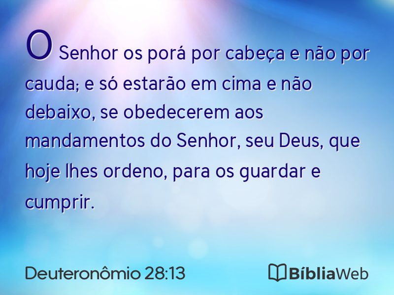 Deuteronômio 28:13 em imagem para compartilhar