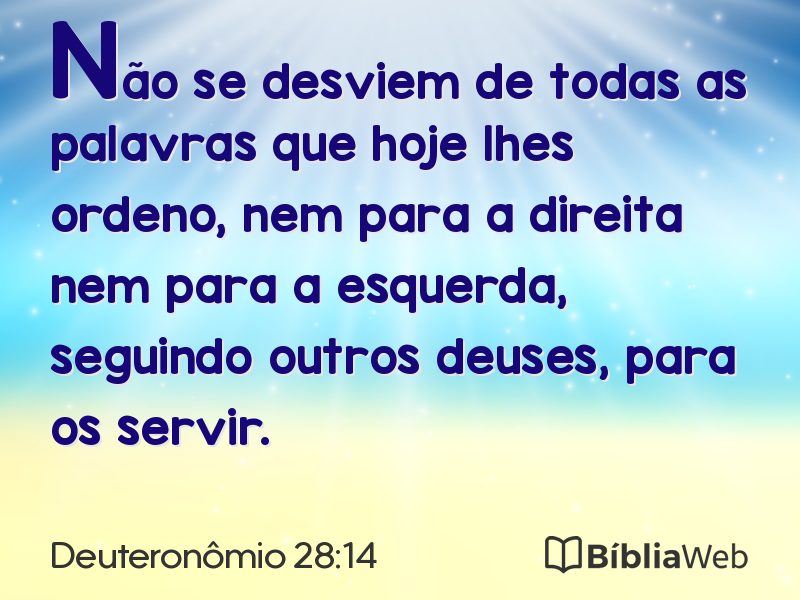 Deuteronômio 28:14 em imagem para compartilhar