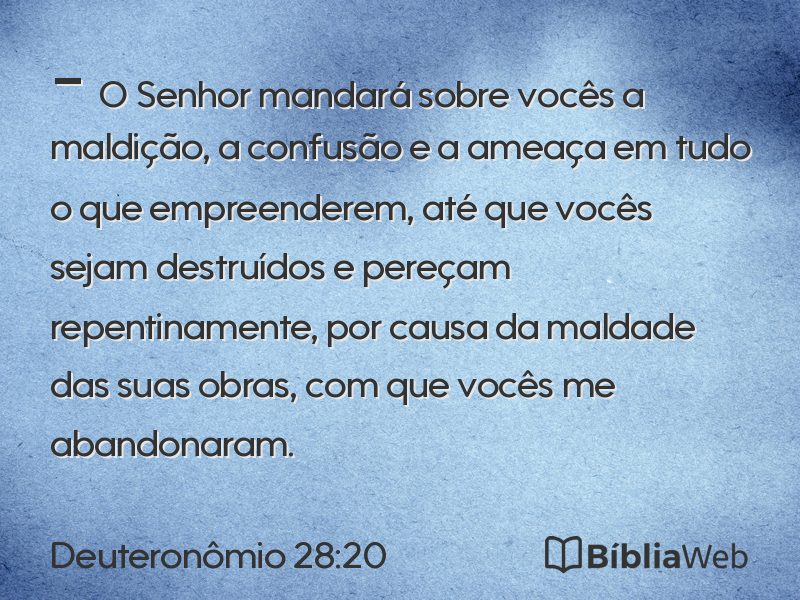 Deuteronômio 28:20 em imagem para compartilhar