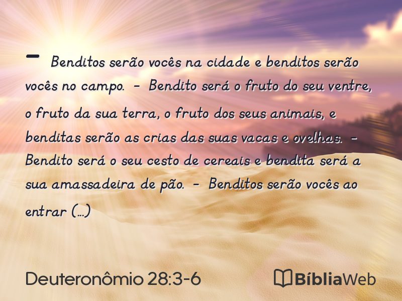 Deuteronômio 28:3-6 em imagem para compartilhar