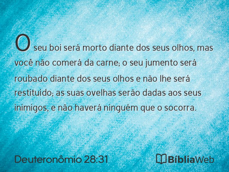 Deuteronômio 28:31 em imagem para compartilhar