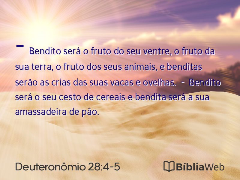 Deuteronômio 28:4-5 em imagem para compartilhar