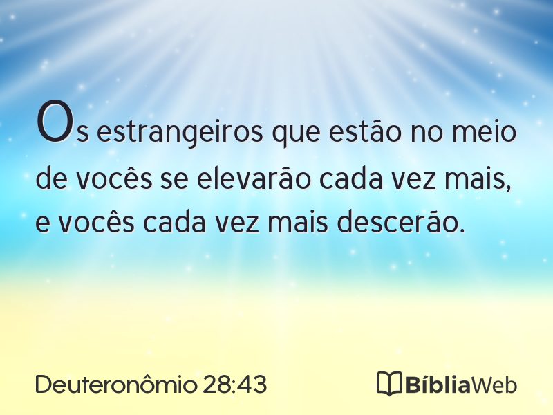 Deuteronômio 28:43 em imagem para compartilhar