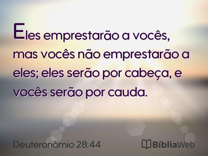 Deuteronômio 28:44 em imagem para compartilhar