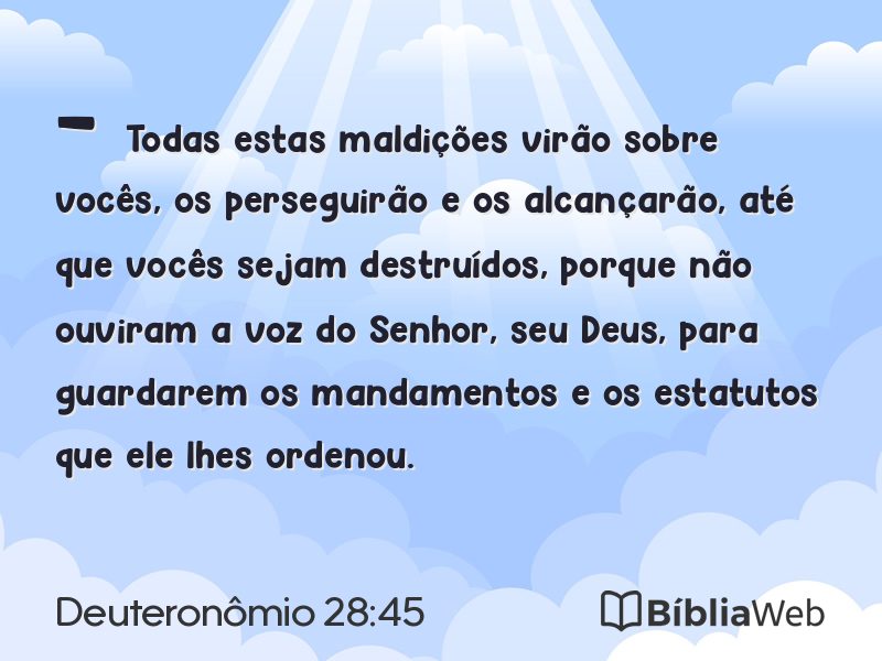 Deuteronômio 28:45 em imagem para compartilhar