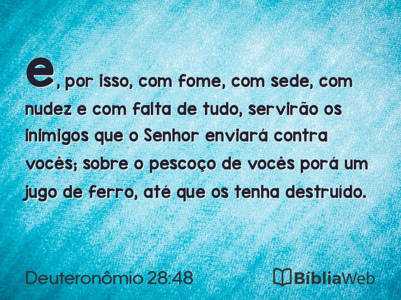 Deuteronômio 28:48 em imagem para compartilhar