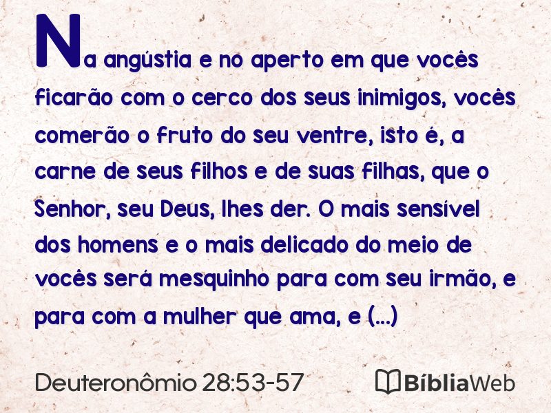 Deuteronômio 28:53-57 em imagem para compartilhar