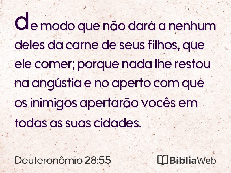 Deuteronômio 28:55 em imagem para compartilhar