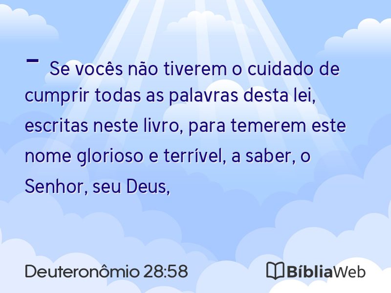 Deuteronômio 28:58 em imagem para compartilhar