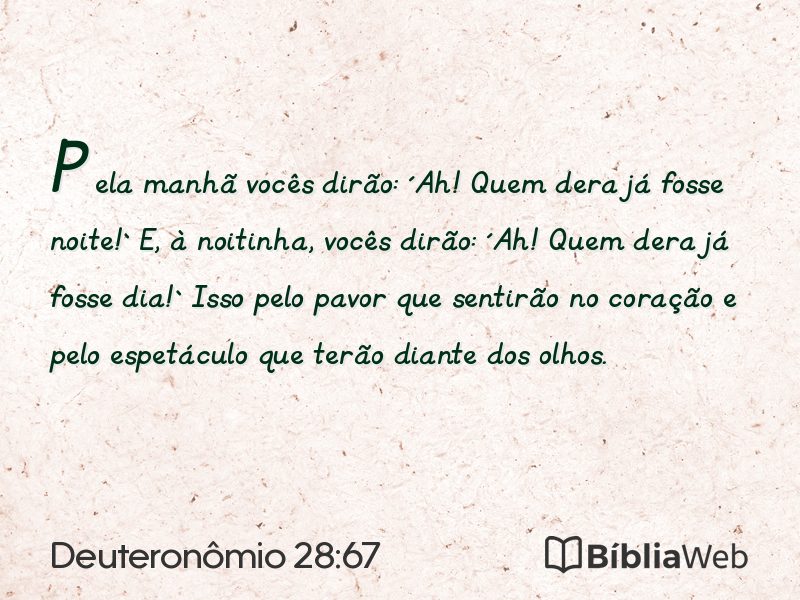 Deuteronômio 28:67 em imagem para compartilhar