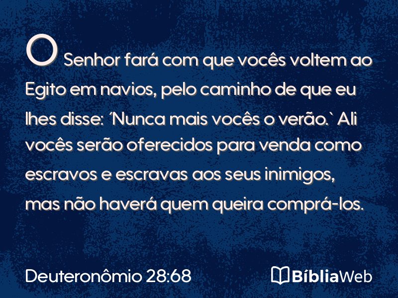 Deuteronômio 28:68 em imagem para compartilhar