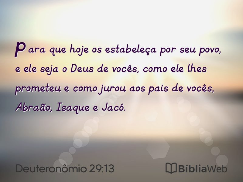 Deuteronômio 29:13 em imagem para compartilhar