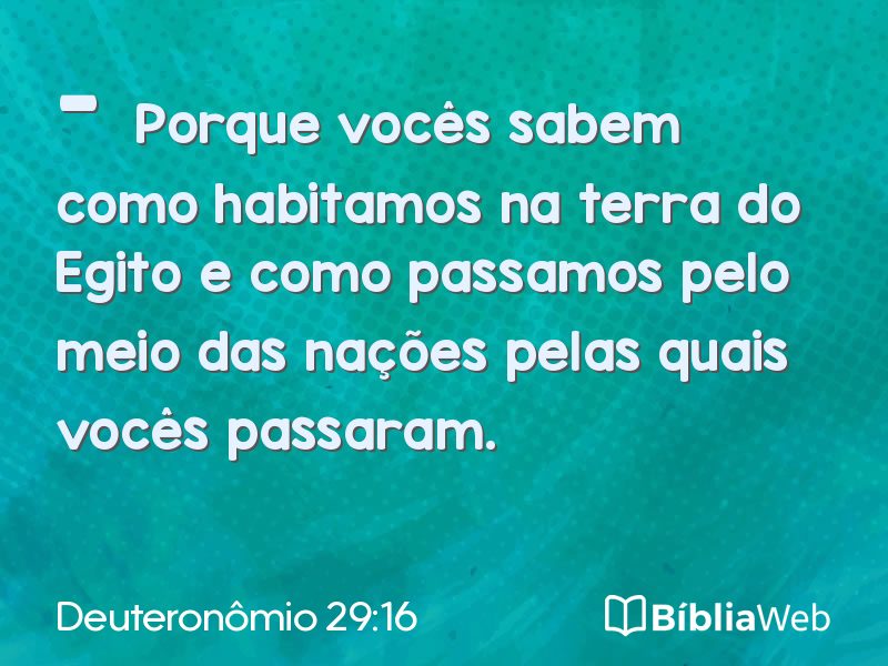 Deuteronômio 29:16 em imagem para compartilhar