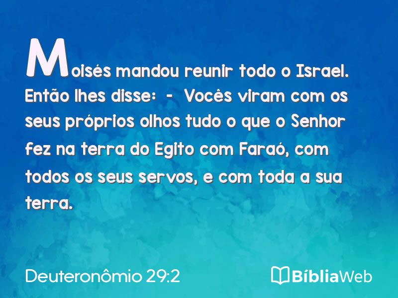 Deuteronômio 29:2 em imagem para compartilhar