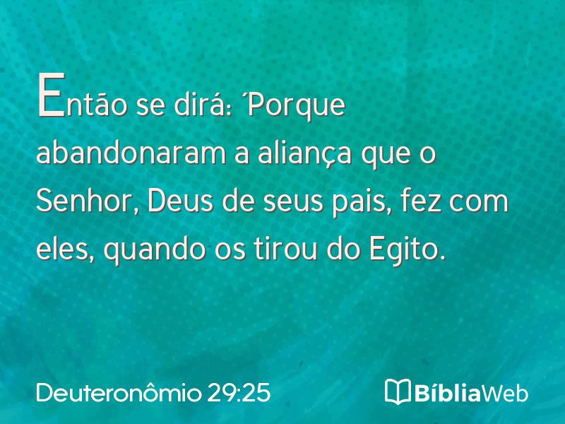 Deuteronômio 29:25 em imagem para compartilhar