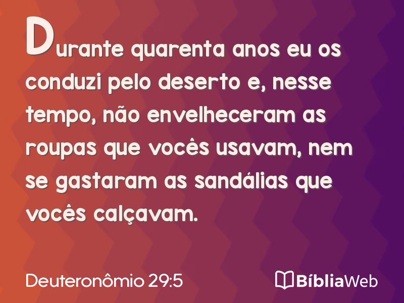 Deuteronômio 29:5 em imagem para compartilhar