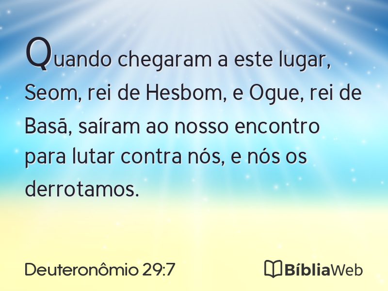 Deuteronômio 29:7 em imagem para compartilhar