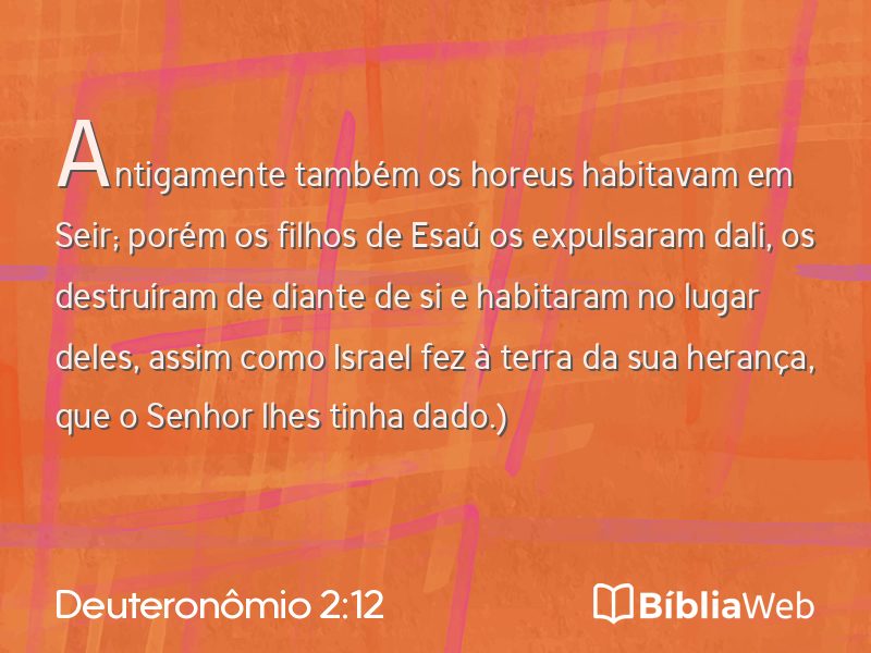 Deuteronômio 2:12 em imagem para compartilhar