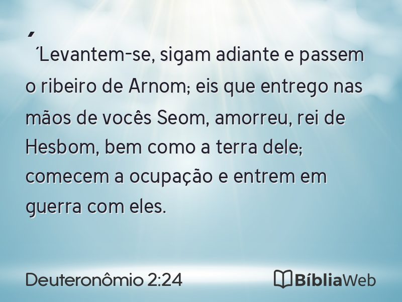 Deuteronômio 2:24 em imagem para compartilhar