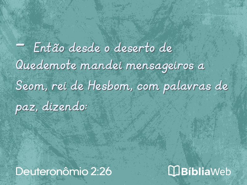 Deuteronômio 2:26 em imagem para compartilhar
