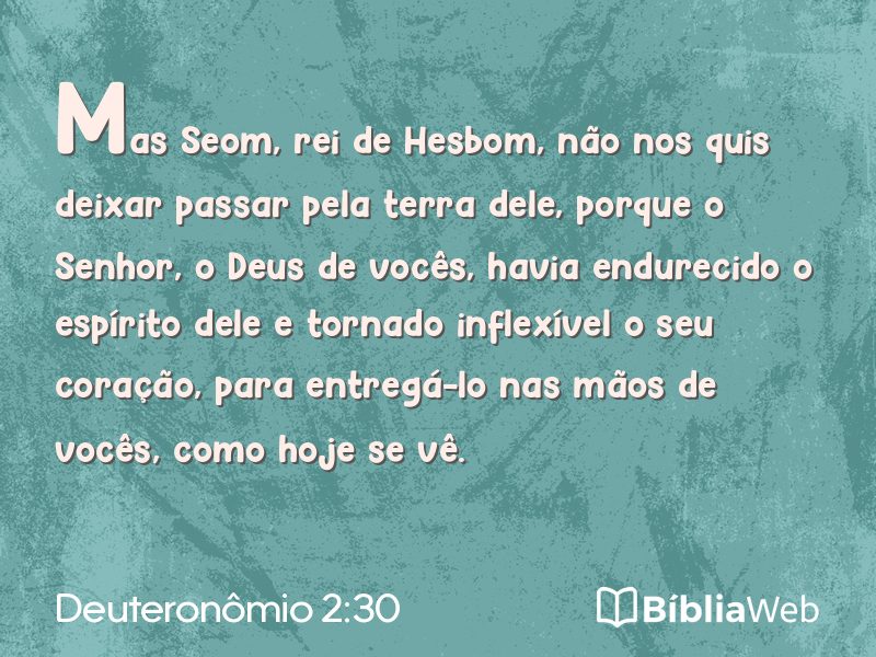 Deuteronômio 2:30 em imagem para compartilhar