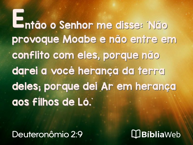Deuteronômio 2:9 em imagem para compartilhar
