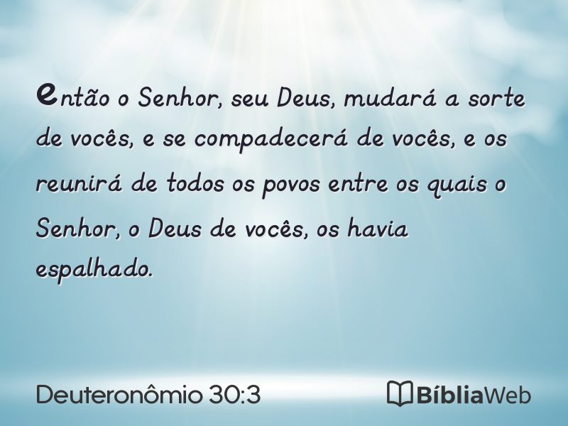 Deuteronômio 30:3 em imagem para compartilhar