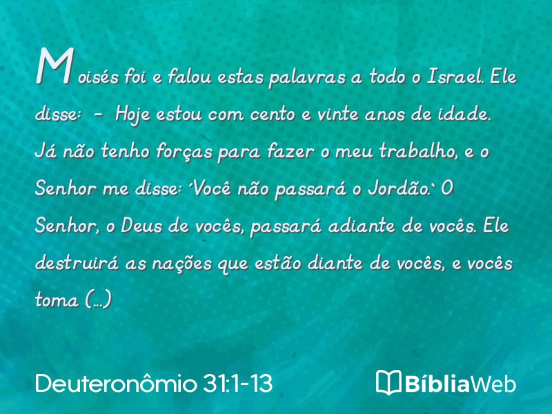 Deuteronômio 31:1-13 em imagem para compartilhar