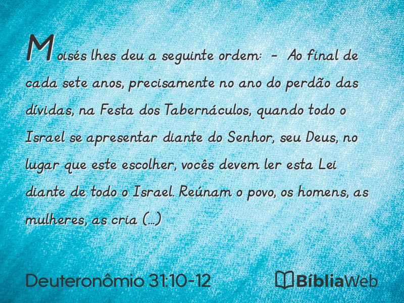 Deuteronômio 31:10-12 em imagem para compartilhar