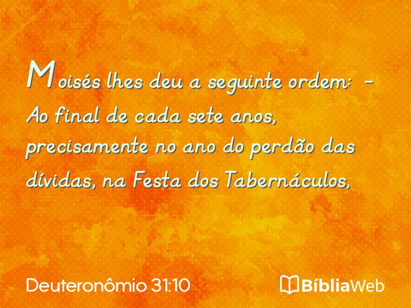Deuteronômio 31:10 em imagem para compartilhar