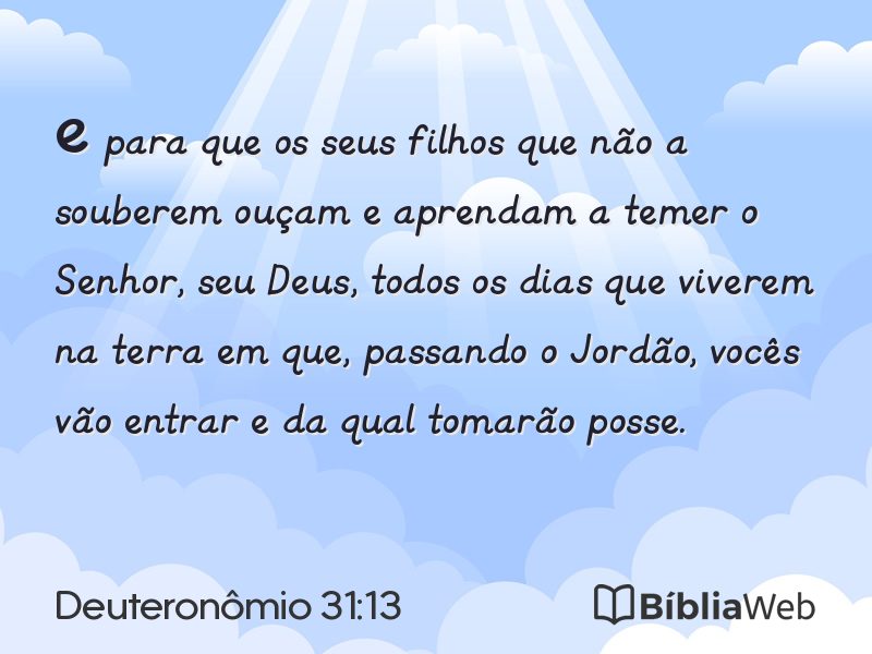 Deuteronômio 31:13 em imagem para compartilhar