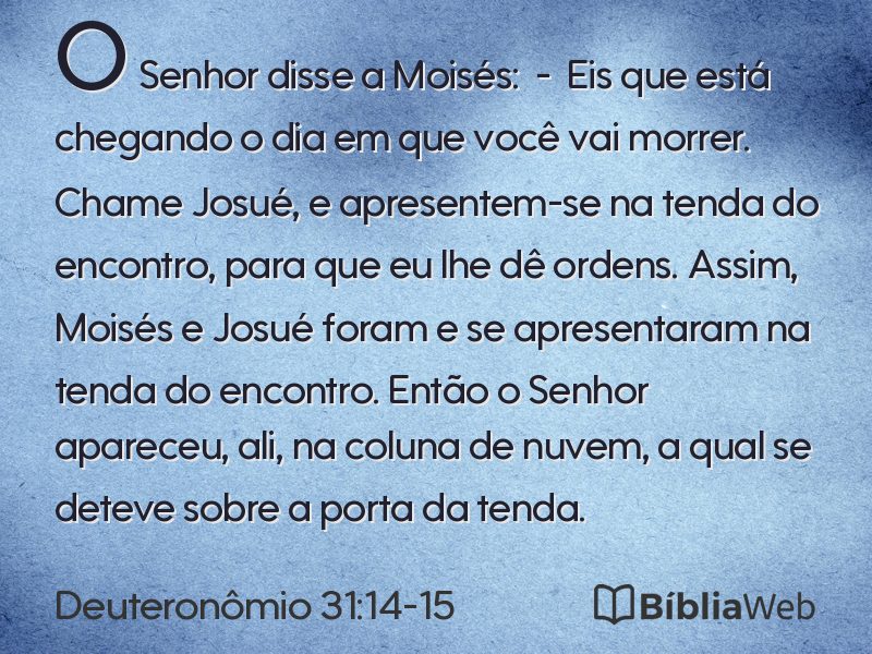 Deuteronômio 31:14-15 em imagem para compartilhar
