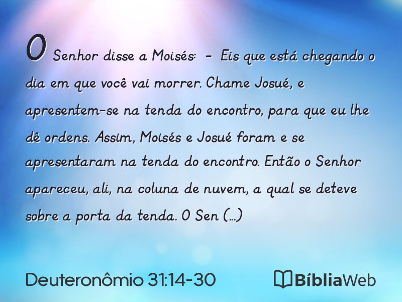 Deuteronômio 31:14-30 em imagem para compartilhar