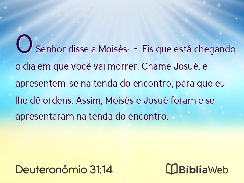 Deuteronômio 31:14 em imagem para compartilhar