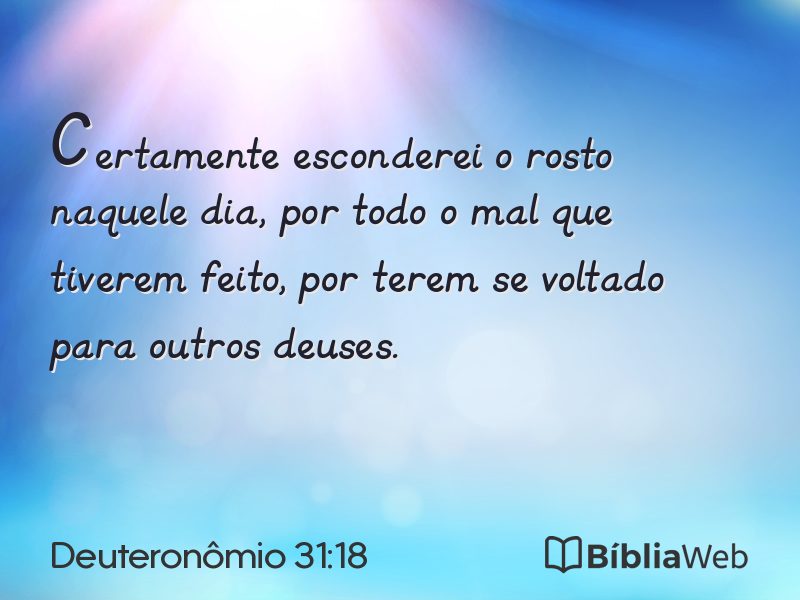 Deuteronômio 31:18 em imagem para compartilhar