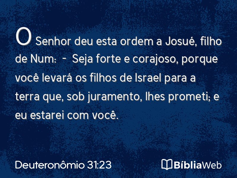 Deuteronômio 31:23 em imagem para compartilhar