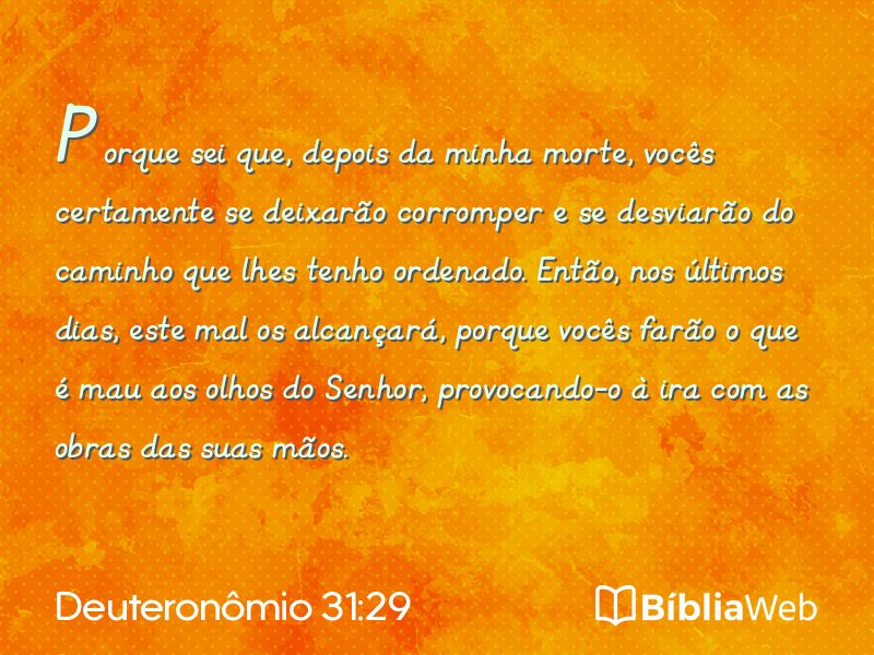 Deuteronômio 31:29 em imagem para compartilhar