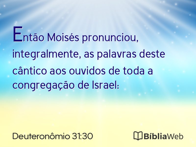 Deuteronômio 31:30 em imagem para compartilhar
