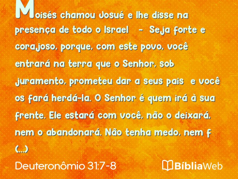 Deuteronômio 31:7-8 em imagem para compartilhar