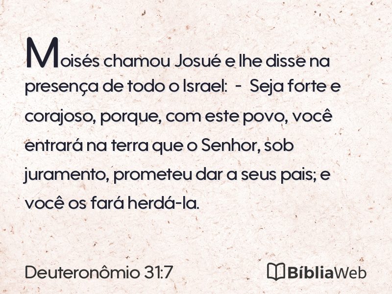 Deuteronômio 31:7 em imagem para compartilhar