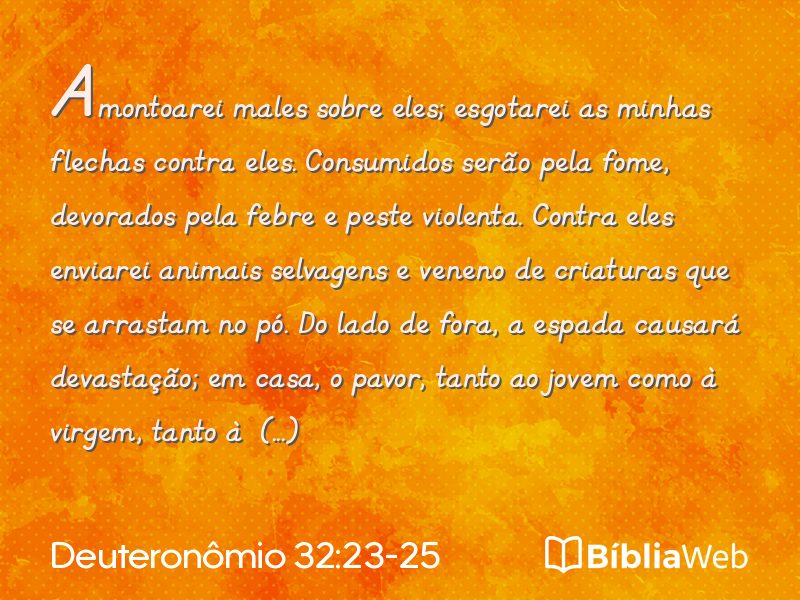 Deuteronômio 32:23-25 em imagem para compartilhar