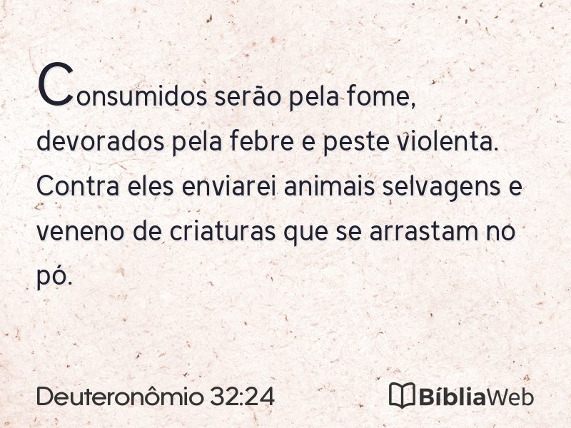 Deuteronômio 32:24 em imagem para compartilhar